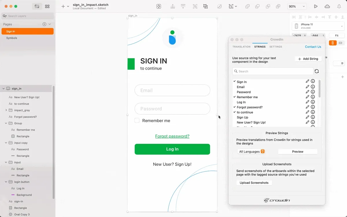 Preview translated mockups